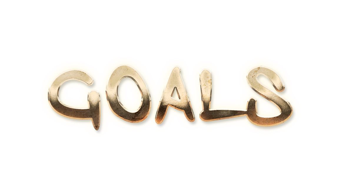 WORD GOALS gold text effects art typography PNG images free